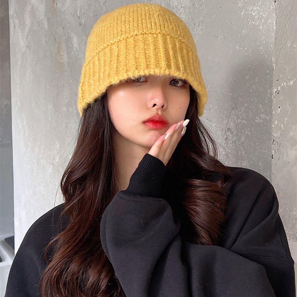 Outdoor Sunscreen Cap Korean Style Cap Fisherman Bucket Hat Autumn Winter Hat Knitting Wool Cap