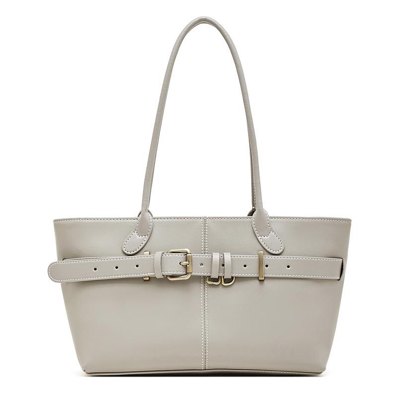 

Leather Women S Bag Winter Belt Buckle Commuter Shoulder Messenger Women S Bag Vegetable Basket Bag Handbag 28*12*18 серый