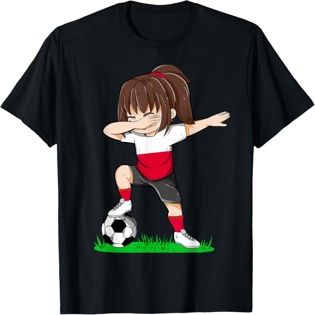 Fußball Polen Trikot Shirt Polnische Flagge Fußball Mädchen Dab T-Shirt