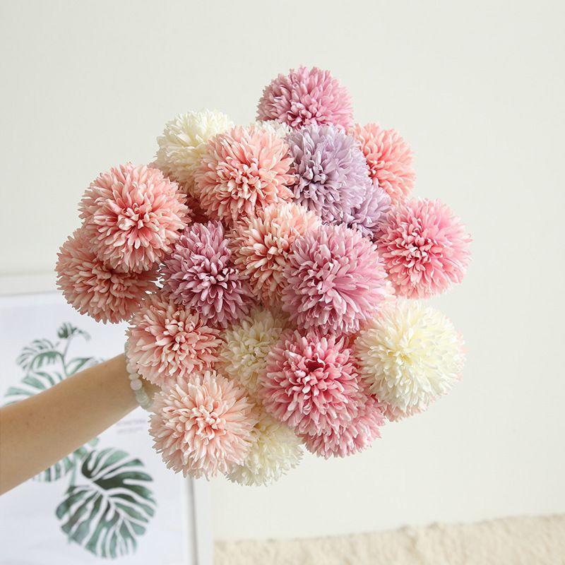 6/12Pcs Silk Artificial Flowers Hydrangea Chrysanthemum Home Outdoor Garden Arch Wedding Bridal Bouquet Festival Wreath DIY Gift