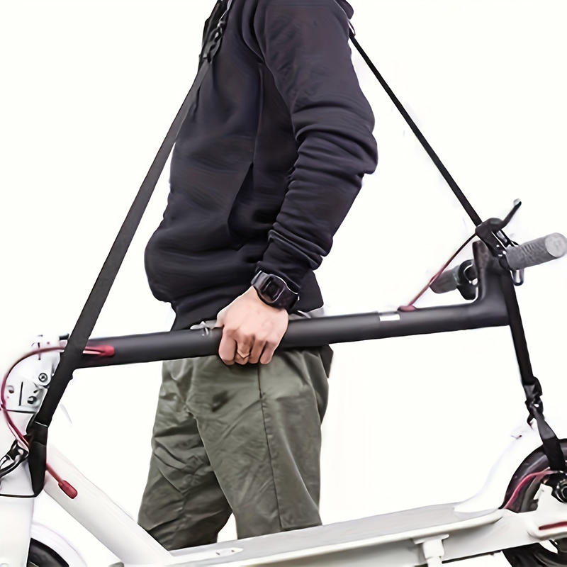 Schwarzer Verstellbarer Faltbarer Fahrrad Schultergurt Lastreduzierender Roller Schultergurt Strandstuhl Aufbewahrungs Tragegurt