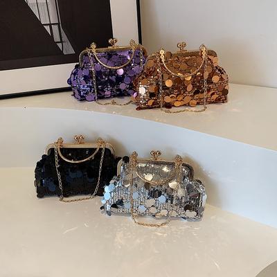 Fashionable Small Bag for Women's New Summer Fashion Sequin Small Square Bag Texture Niche Design Single Shoulder Crossbody Bag