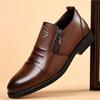 Nové Pánské společenské boty Černá Hnědá Zip Nazouvací Ležérní Mokasíny Pánské Business Kožené Boty Módní Lev Malé podpatky Svatební boty