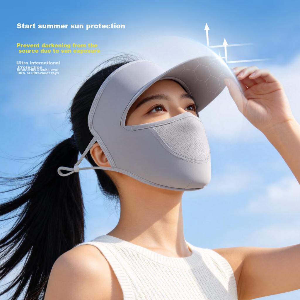 KELME Sun Protection Hat with Full Face Mask Unisex UV Protection Neck Guard Cap