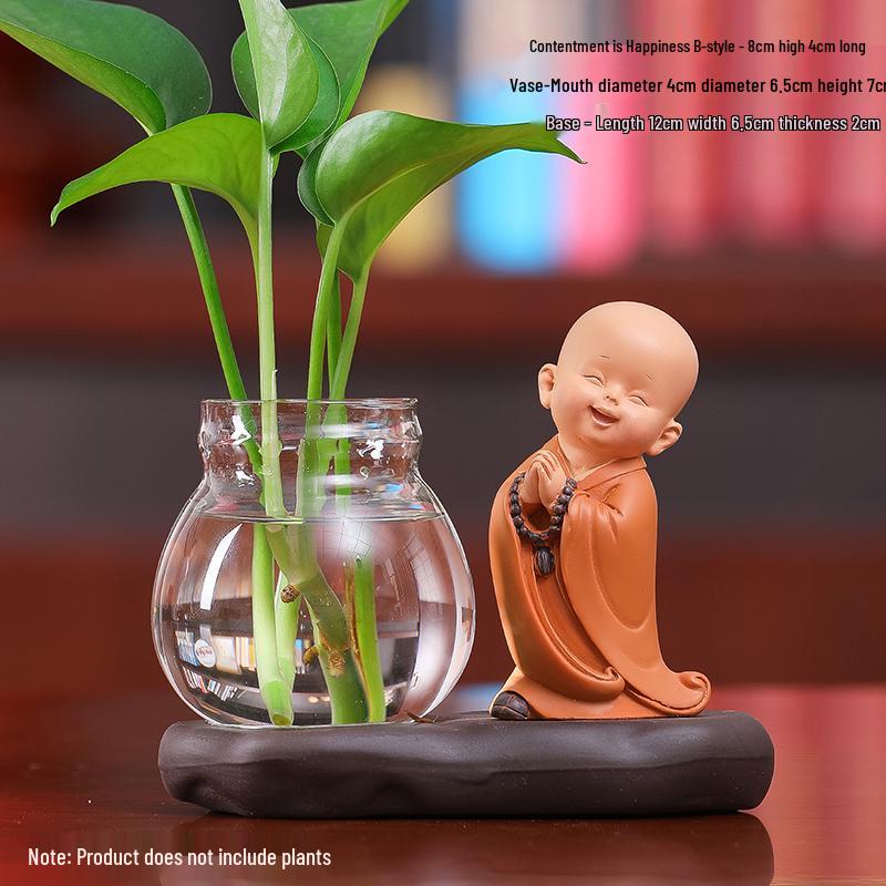 Little Monk Hydroponic Vase: Creative Home and Office Decor
