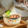 Elegant Ceramic Ramen Noddle Soup Bowl with Lid Microwave Oven and Dishwasher Safe for Formal Dining and Daily Activity