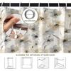 Yellow Gray Floral Shower Curtain,Beige Grey Flower Shower Curtain Set for Bathroom,Natural Watercolor Flower Fabric Bath Curtain with Hooks, 72x72in