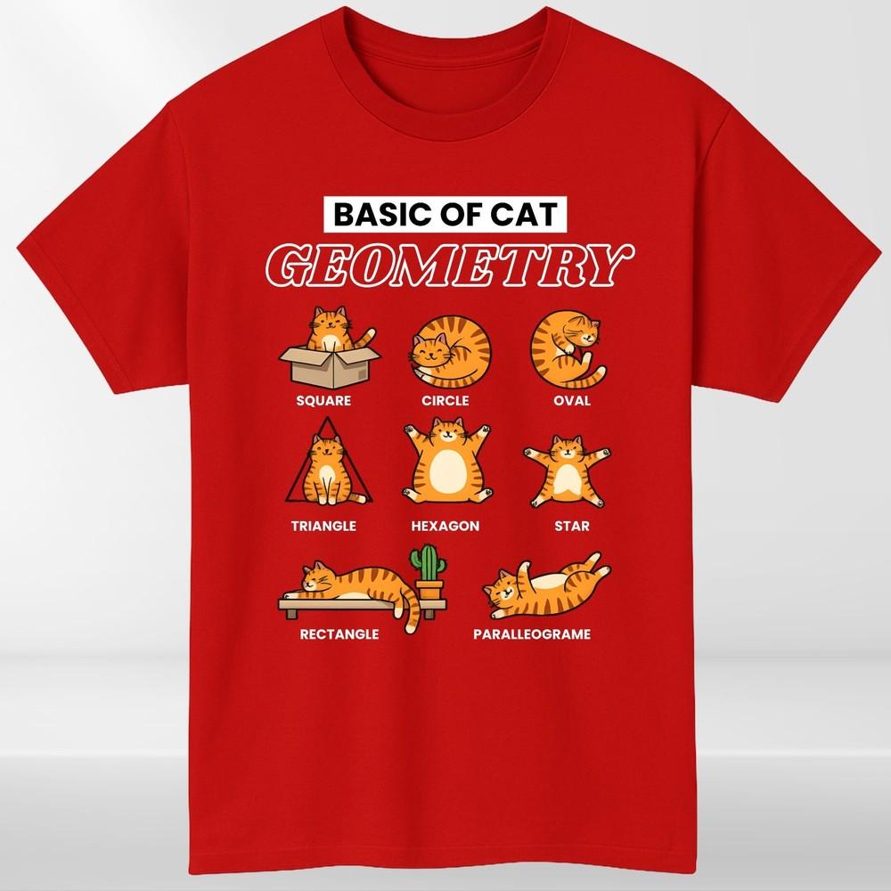 Cat Geometry Graphic Print Animal Meme Unisexs Unisexs Shirt Unisex Tee S