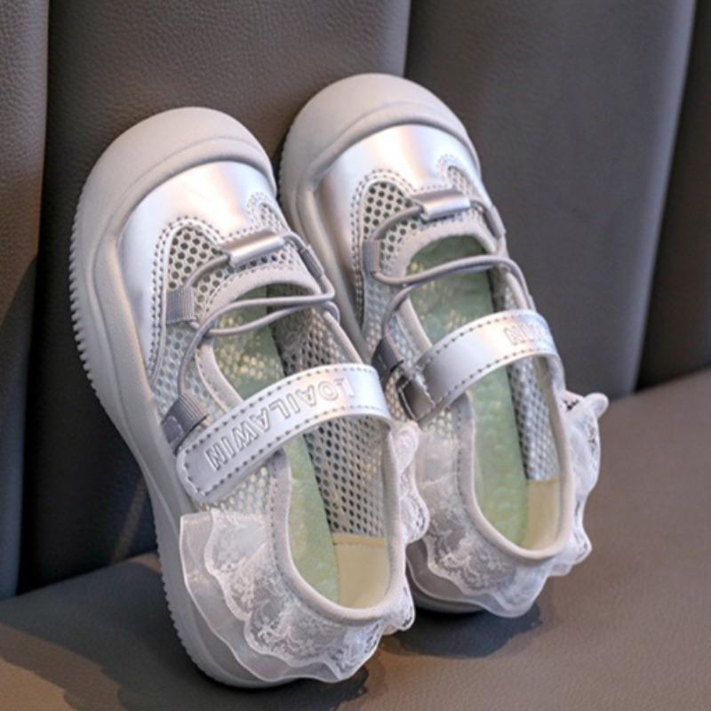 Kids Sports Sandals, Mesh Closed-Toe Sandals for Girls, Summer Single Mesh Soft Sole Princess Shoes for Toddler Little Girls