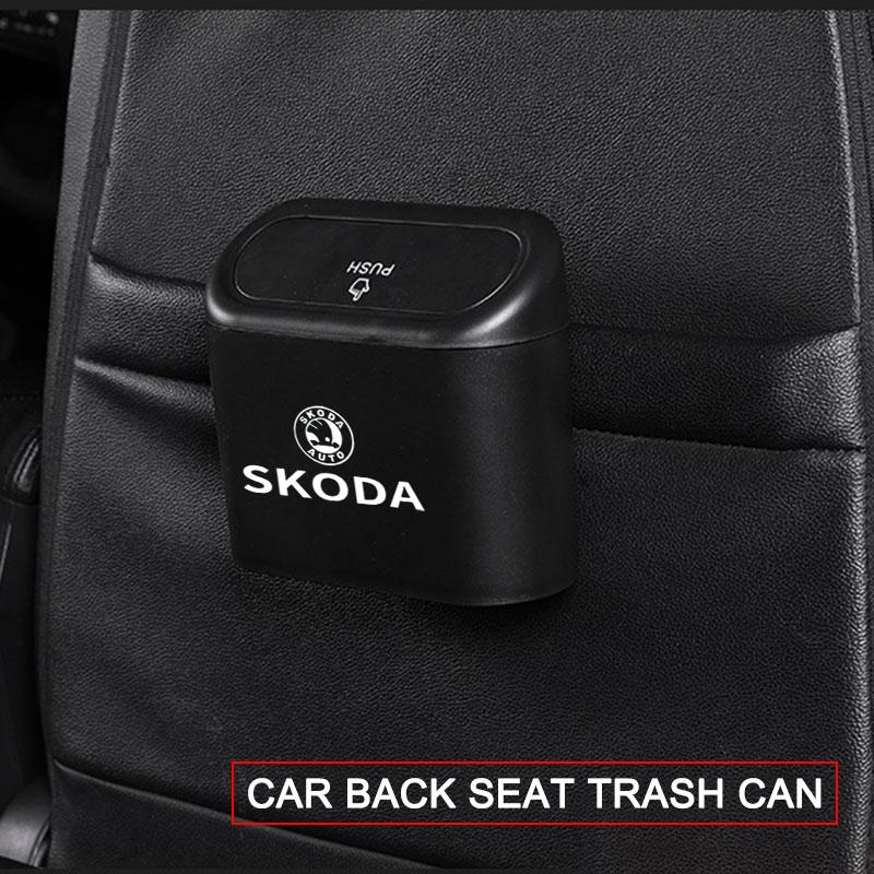 Caixa de Armazenamento para Carro Veículo Preto ABS Quadrado Pressionando Lixeira Para Skoda Octavia MK2 MK3 2 3 A7 Fabia Karoq Kodiaq Superb Rapid Kamiq
