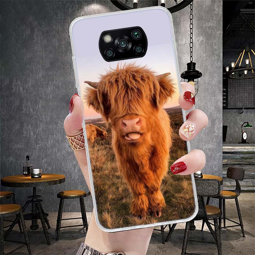 

Cute Highland Cow Soft Phone Case For Xiaomi Redmi 15C 15 13C 13 Poco X5 X6 X7 F7 Ultra M7 12C 12 10 10C 9C 9A 9T 9 Fundas Poco Xiaomi Poco X7
