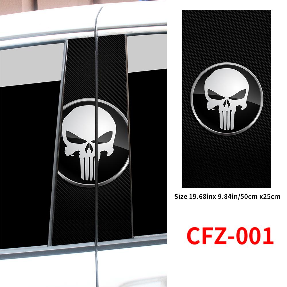 Punisher Skull Blood Stickers Car B-pillar Sticker Waterproof Auto Center Pillar Sunscreen Vinyl Decal Cover Scratch Accessories