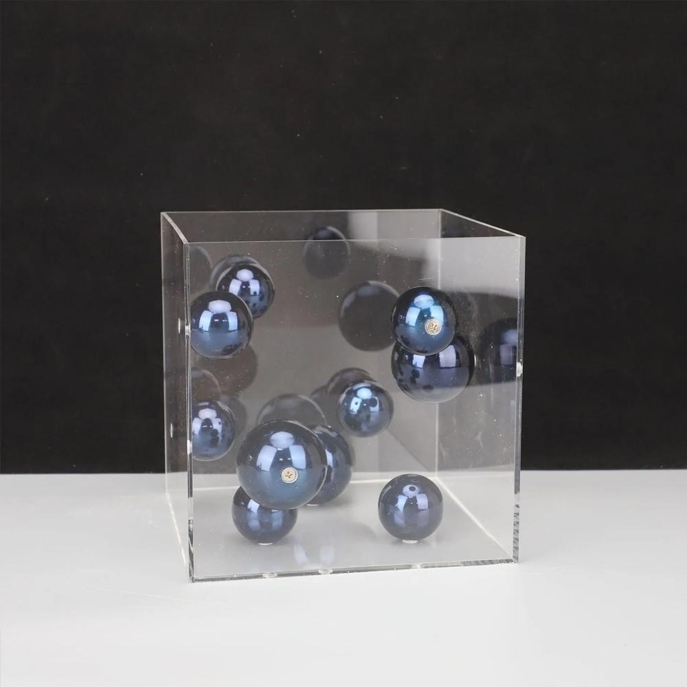 Creative Square Acrylic Cover Sphere Decoration Living Room Porch Cabinet Crafts Ornament Modern Clear Acrylic Square Home Decor