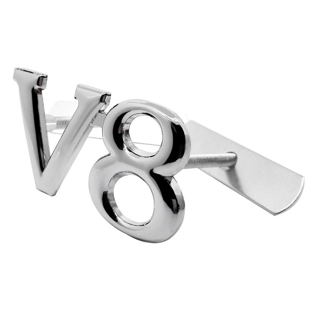 Buy Modified Letter V6 V8 Metal Car Sticker Auto Front Grille Emblem ...