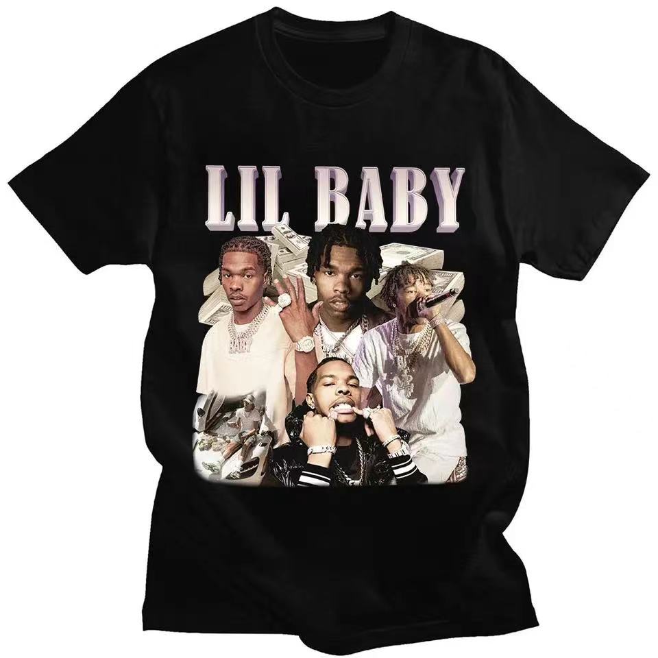 

Hip Hop Rapper Lil Baby T Vintage Graphic Tee Oversized Cotton Short Sleeve T-shirts Streetwear Harajuku 80123 - Men s Summer... 5XL різнокольоровий