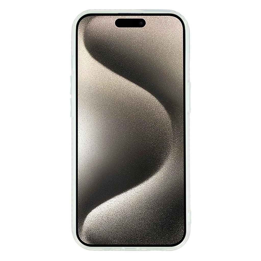 For iPhone 15 Case Rhinestone Edge Glitter Back TPU+PC IMD Phone Cover