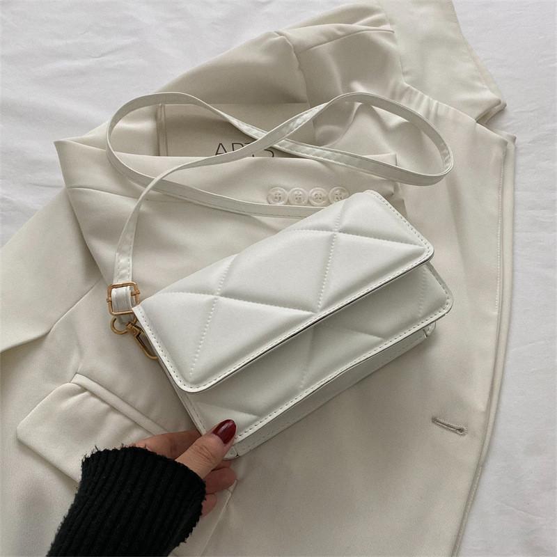 Fashionable Pu Leather Shoulder Bag For Women Street Style Spring 2023 белый