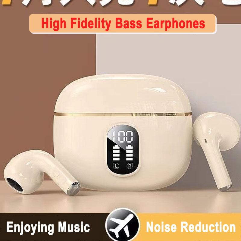 Kabellose Bluetooth Kopfhörer In-Ear Kopfhörer HiFi Stereo Geräuschunterdrückung Ohrstöpsel Musik Headsets mit LED Leistungsanzeige