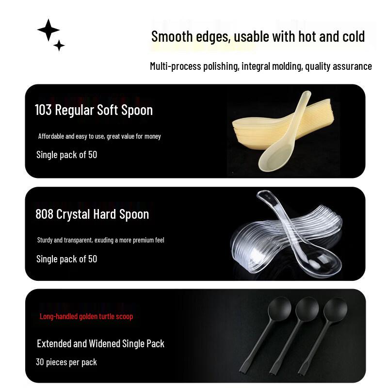 ZISIZ Disposable Plastic Soup Spoon