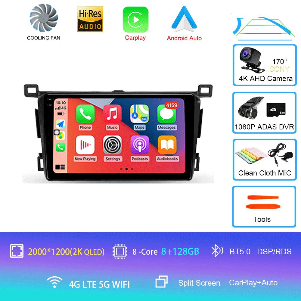 Android 14 For Toyota RAV4 Rav 4 2013 2014 2015 - 2019 Carplay Auto Car Radio GPS Navigation DSP 360 Camera 2 Din Video Stereo