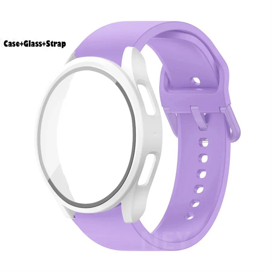 Lot de 2 Verre Trempé+Coque+Bracelet Pour Samsung Galaxy Watch 7 6 5 4 40mm 44mm Housse Protectrice d'Écran en PC Bracelet Galaxy Watch 6 7 5