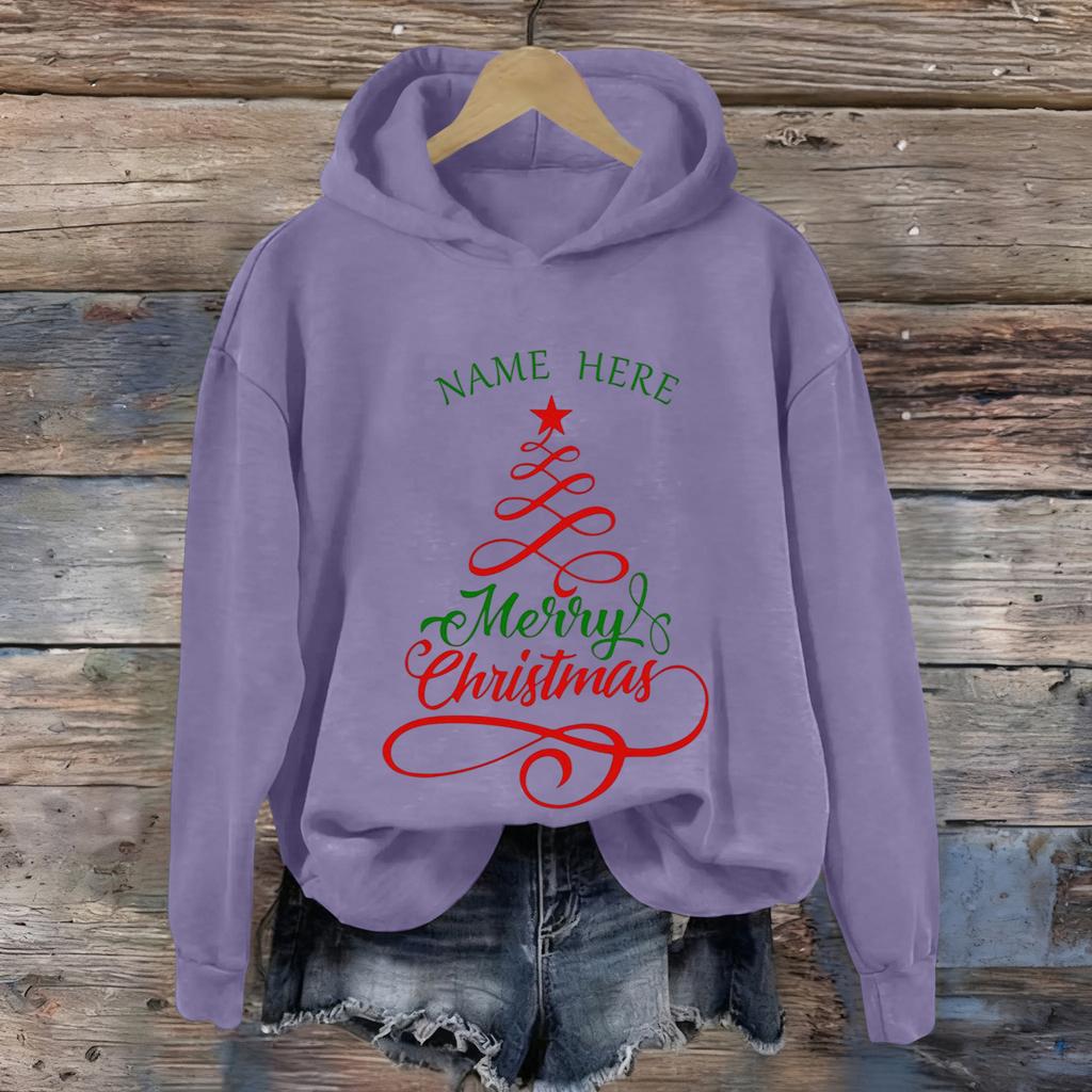 Dame Jule Greentown Trykk Casual Langermet Hettegenser Topp