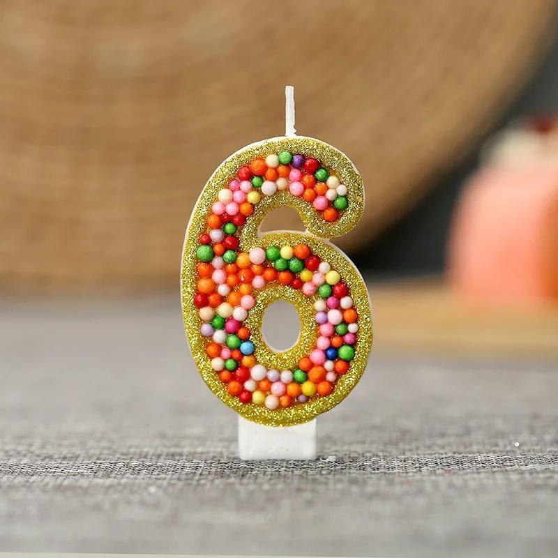 

Creative Gold Trim Mixed Color Pearl Birthday Cake Decorations Party Candles Cake Topper Festive Ornament for Celebrations