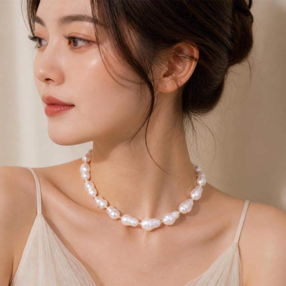 Elegant Baroque Pearl Necklace Irregular Pearl Baroque Pearl Earrings  Jewelry Accessories Gifts