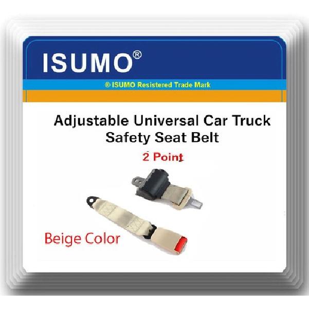 1 Kit Adjustable Universal Car Truck 2 Point Beige Seat Belt