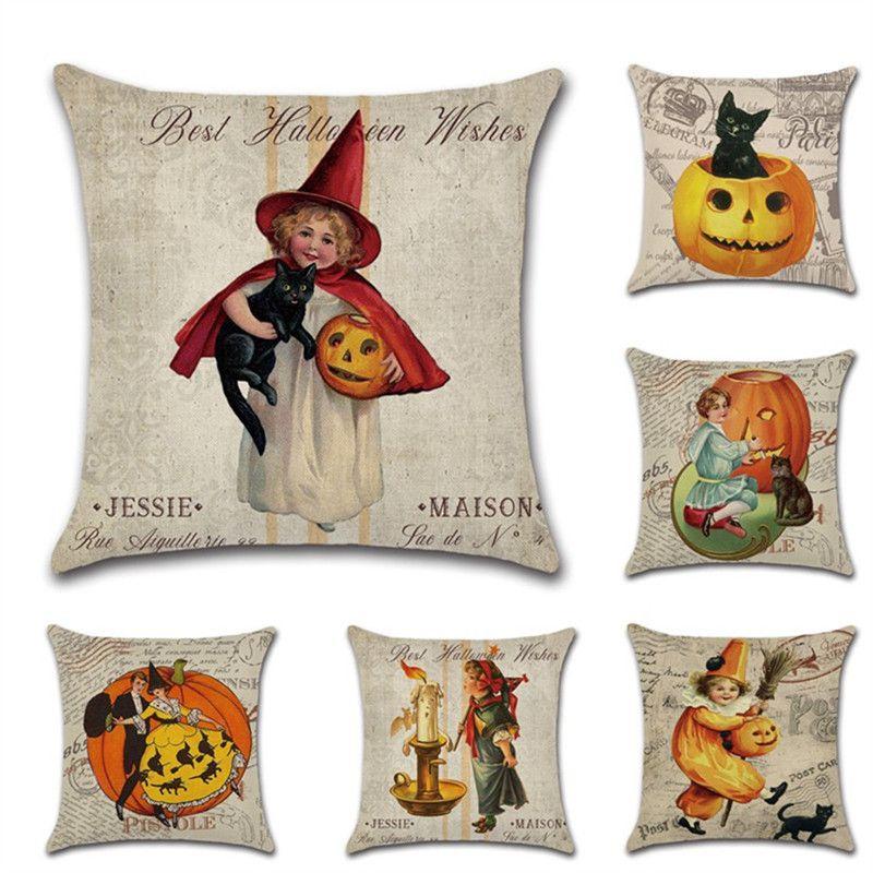 Brightly Colored Halloween Themed Pumpkin Animal Cushion Cover For Stylish Sofa Decor