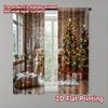 2pcs 2D Flat Printing Christmas Window Drapes Christmas9 Versatile Fabric Without Electricity Family Party Decoration Perfect
