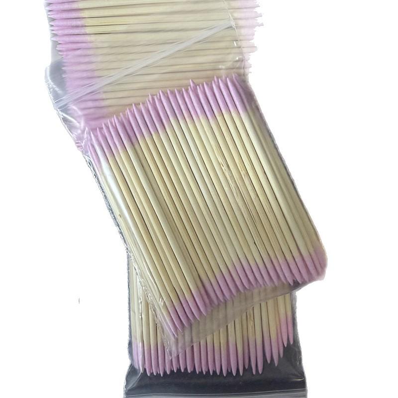 Double-Ended Pink Cotton Swabs: Makeup, Tattooing, Eyeliner, Toothpick, Remover - Ultra-Fine Wooden Stick