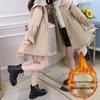 2025 Stylish Waist-Cinching Loose Autumn/Winter Thick Cotton Trench Coat for Girls