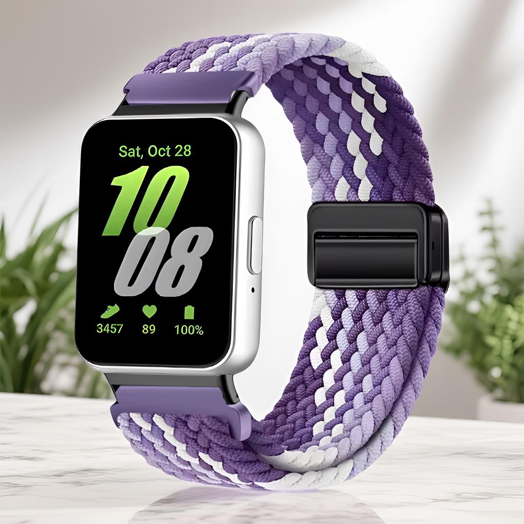 Für Samsung Galaxy Fit 3 Verstellbares Mode Magnetisches Sport Geflochtenes Ersatz-Uhrenarmband Smart Zubehör