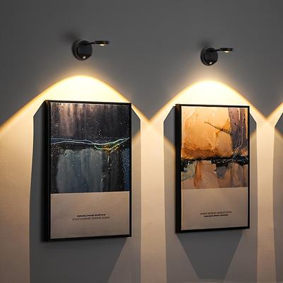 1 Stück wiederaufladbare kabellose LED-Wandleuchte mit Körpererkennung, einstellbarer Winkel und Helligkeit, geeignet für Flure und Galerien
