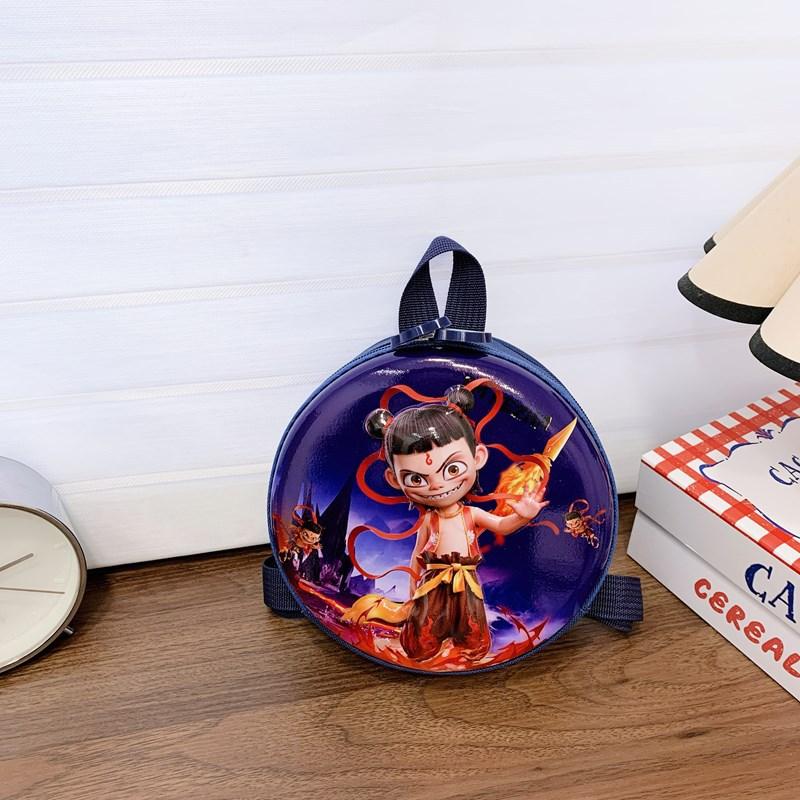 

Kindergarten Small And Medium Class Baby Schoolbag Cartoon Manga Boys And Girls Backpack Round Eggshell Children S Backpack темно-фіолетовий колір