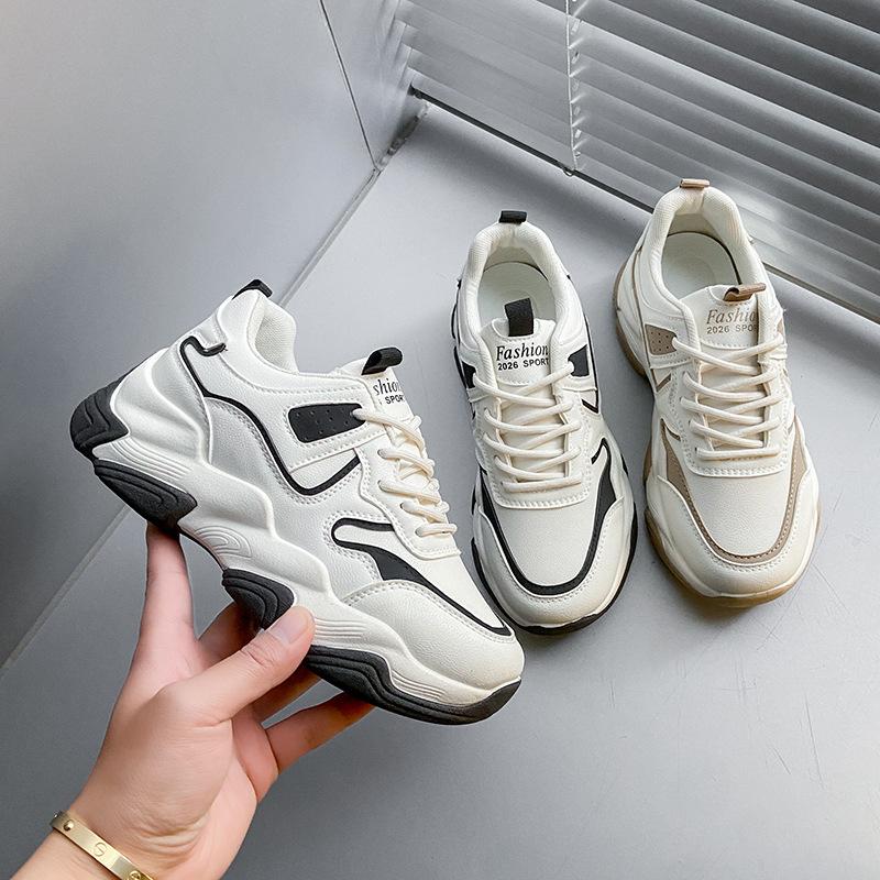 Daddy Shoes Women's  Spring New Korean Version of Ins Student Casual Shoes Women's Thick Bottom Increased Running Shoes