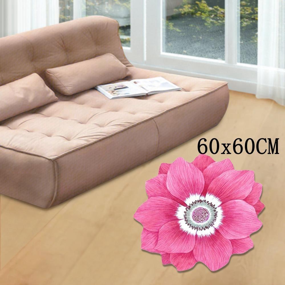 Pastoral Lotus Floor Mat Special-shaped Door Gasket Flower Carpet Living Room Tea Table Bedside