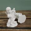 [Queen-b] Set of 4 Angel Figurines, Angel Objects, Interior Ornaments, Mini Decor, Cute, White Resin, Stylish Accessories