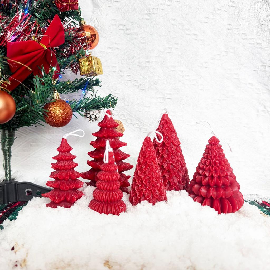 Christmas Macaron Colorful Creative Christmas Tree Shape Candle Christmas Gift Christmas Candle Candle Ornament