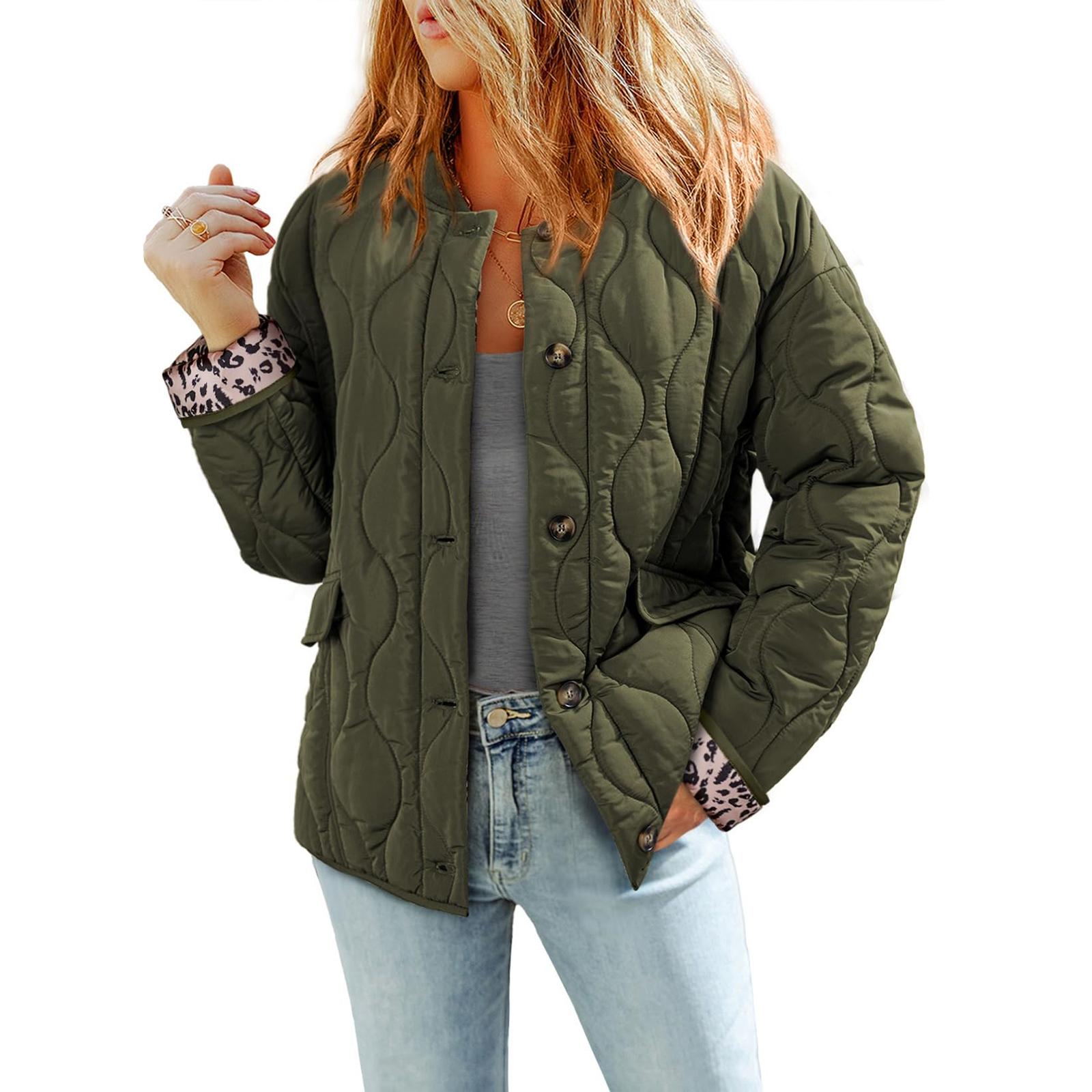 

Женская модная повседневная плюшевая куртка на пуговицах с длинным рукавом и круглым вырезом XXL