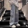 Camouflage large pocket overalls men's spring and autumn wide-leg straight men's denim casual long pants