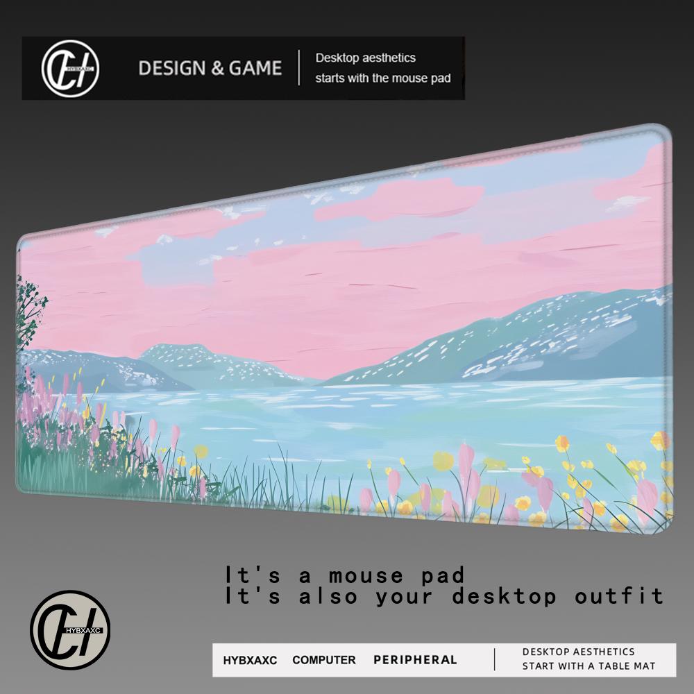HYBXAXC Simple Oil Painting Mouse Pad Large Rubber Antislip PC Desk Accessories Mousepad for Gamer Keyboard Mats Decor Mat