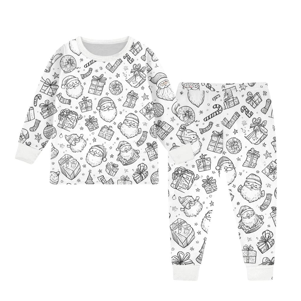 Kids Colorable Pants Set Boys Girls Funny DIY Hand Painted 2 Piece Outfits Cartoon Coloring Clothing Sets