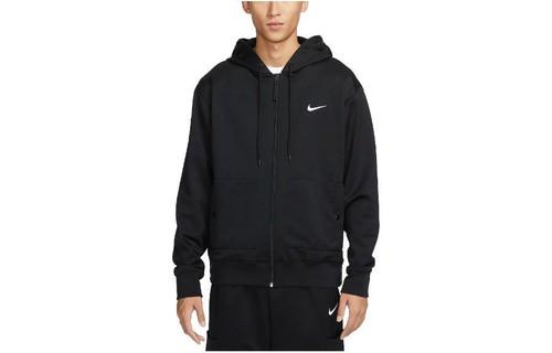 Nike Solid Color Logo Print Zip Hoodie Jacket FB7116-010 L чёрный