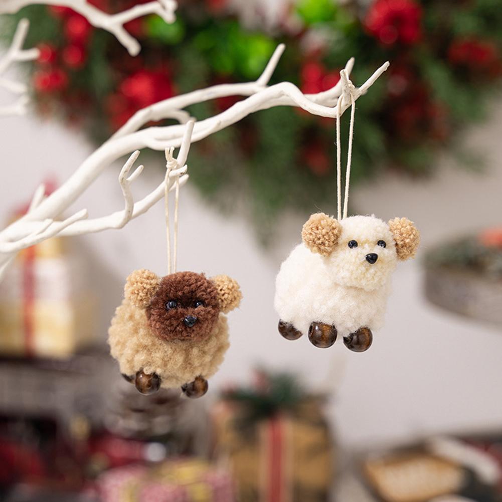 

Christmas Decorations 2025 New Year Christmas Tree Felt Dogs Ornaments Diy Cute Decorative For Kids Gifts Car Decorative Xmas коричневый
