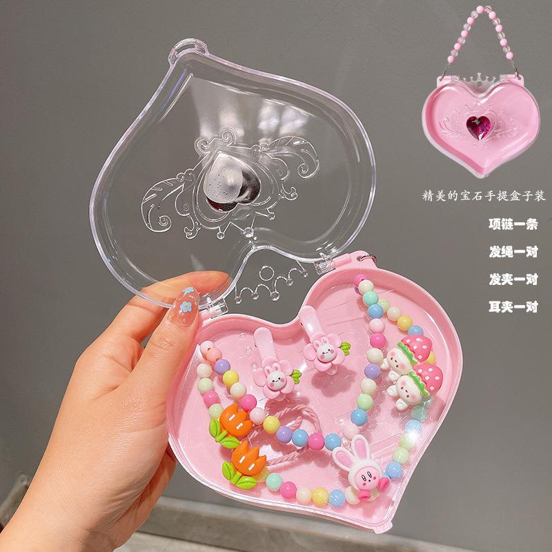 Children's Jewelry, Baby Cartoon Cute Fruit Pendant Bracelet Set, Birthday Gift Box