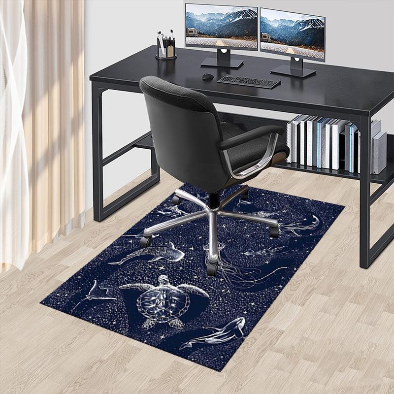 

1pc Oceanic Marine Life Chair Mat - Anime Cartoon Design, Non-Slip Carpet for Office Chairs, Suitable for Home Decor, Living Room, Bedroom, Game Room 60cm by 90cm