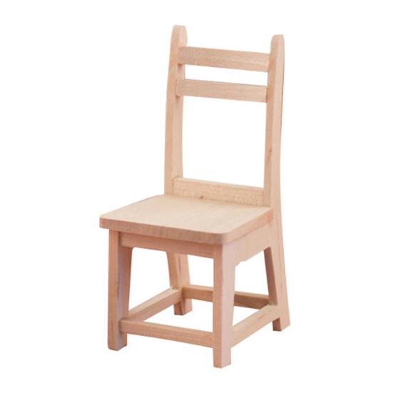 

Деревянный неокрашенный миниатюрный стул, модель мебели, украшение для кукольного домика 1/12