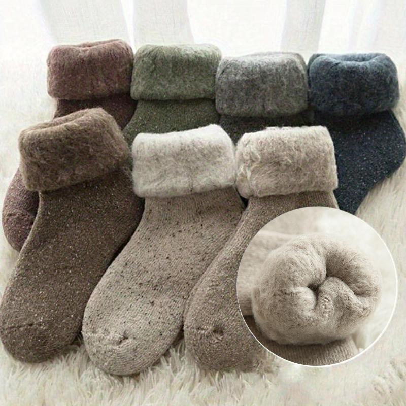 1 Pair of Skis Cold Weather Wool Socks Comfortable and Warm Wool Lining Plush Women's Anti Slip Winter Long Style